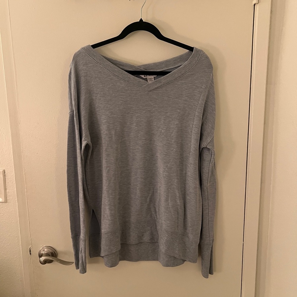 Athleta Faded Blue V-Neck Sweater